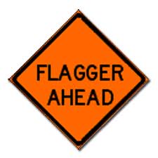 SIGN, FLAGGER AHEAD
